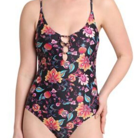 Nanette Lepore Floral V-Neck One Piece (US/6) - Picture 1 of 4